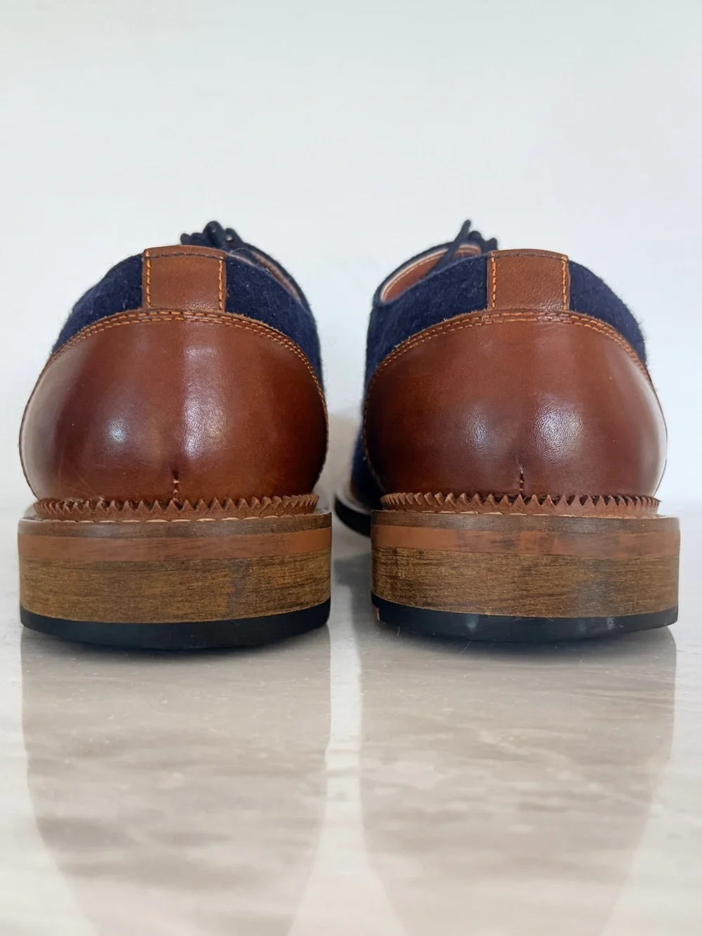 Vintage Foundry Co Dante Cap Toe Oxford Shoes Men’s 10 Blue Suede Brown Leather